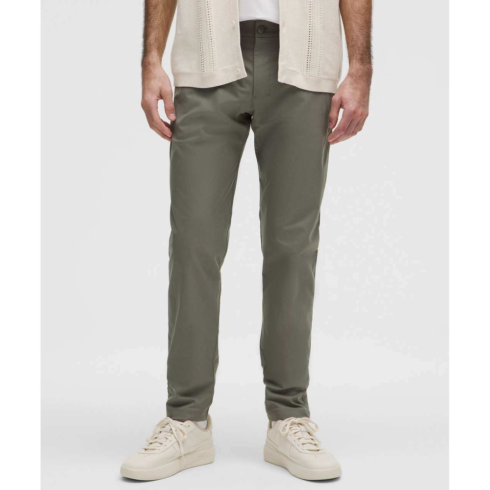 Lululemon Mens ABC Slim-Fit Smooth Twill Trouser Grey Sage Siz 34 LM5B71S Preppy